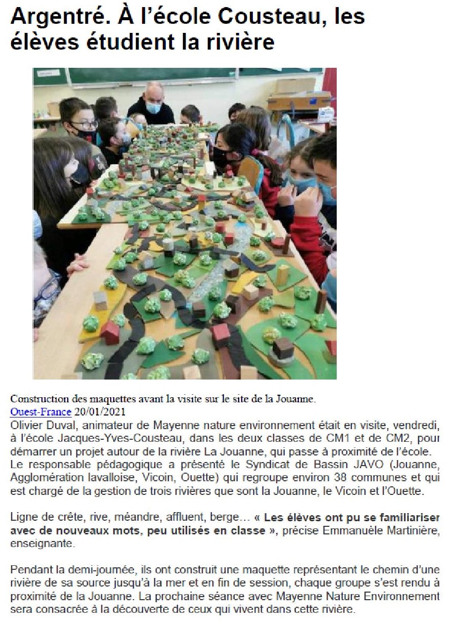 OF du 20/01/2021 - Animation MNE dans Ecole ARGENTRE